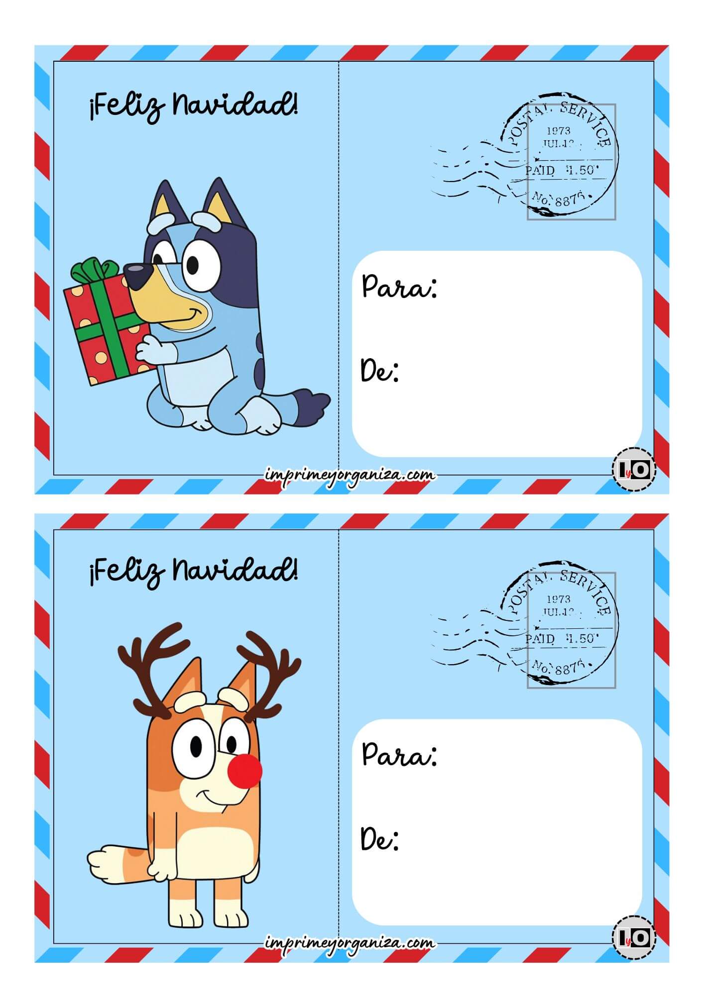 Postales Navidad Bluey