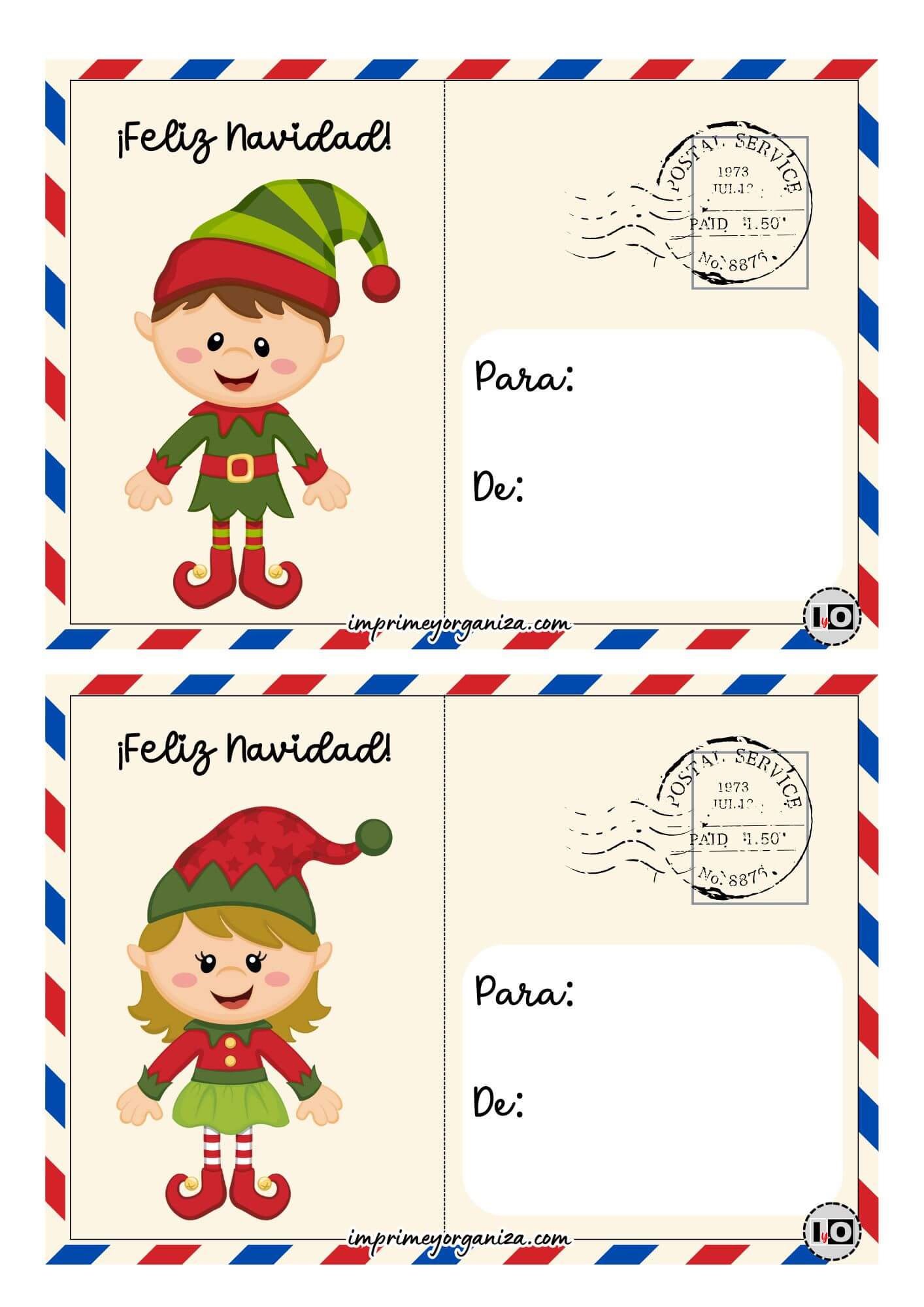 Postales Navidad Elfos