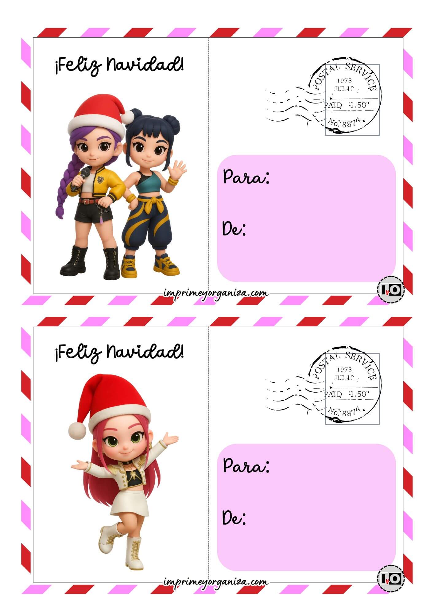 Postales Navidad Huntrix