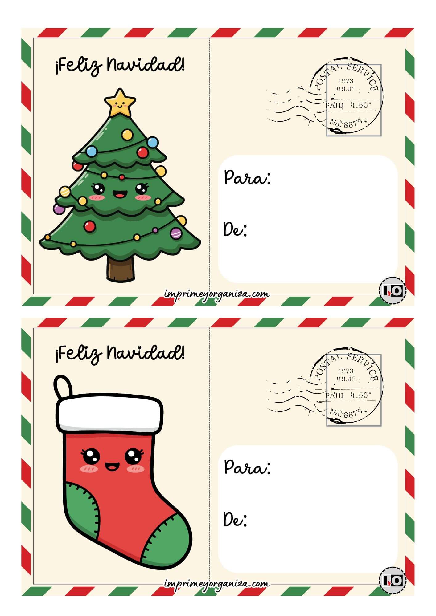 Postales Navidad Kawaii