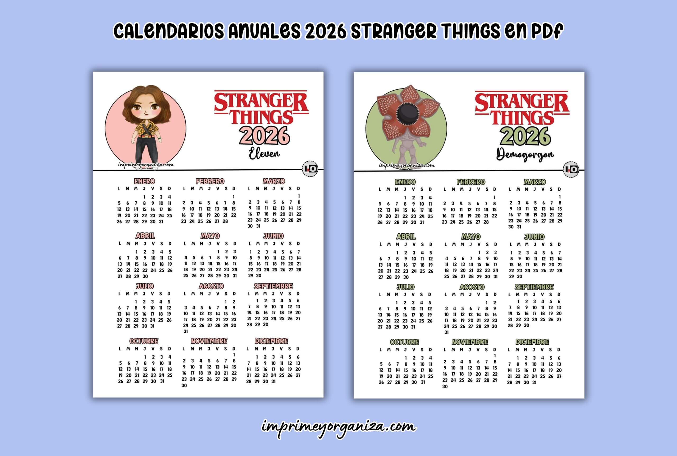 calendarios 2026 stranger things en pdf