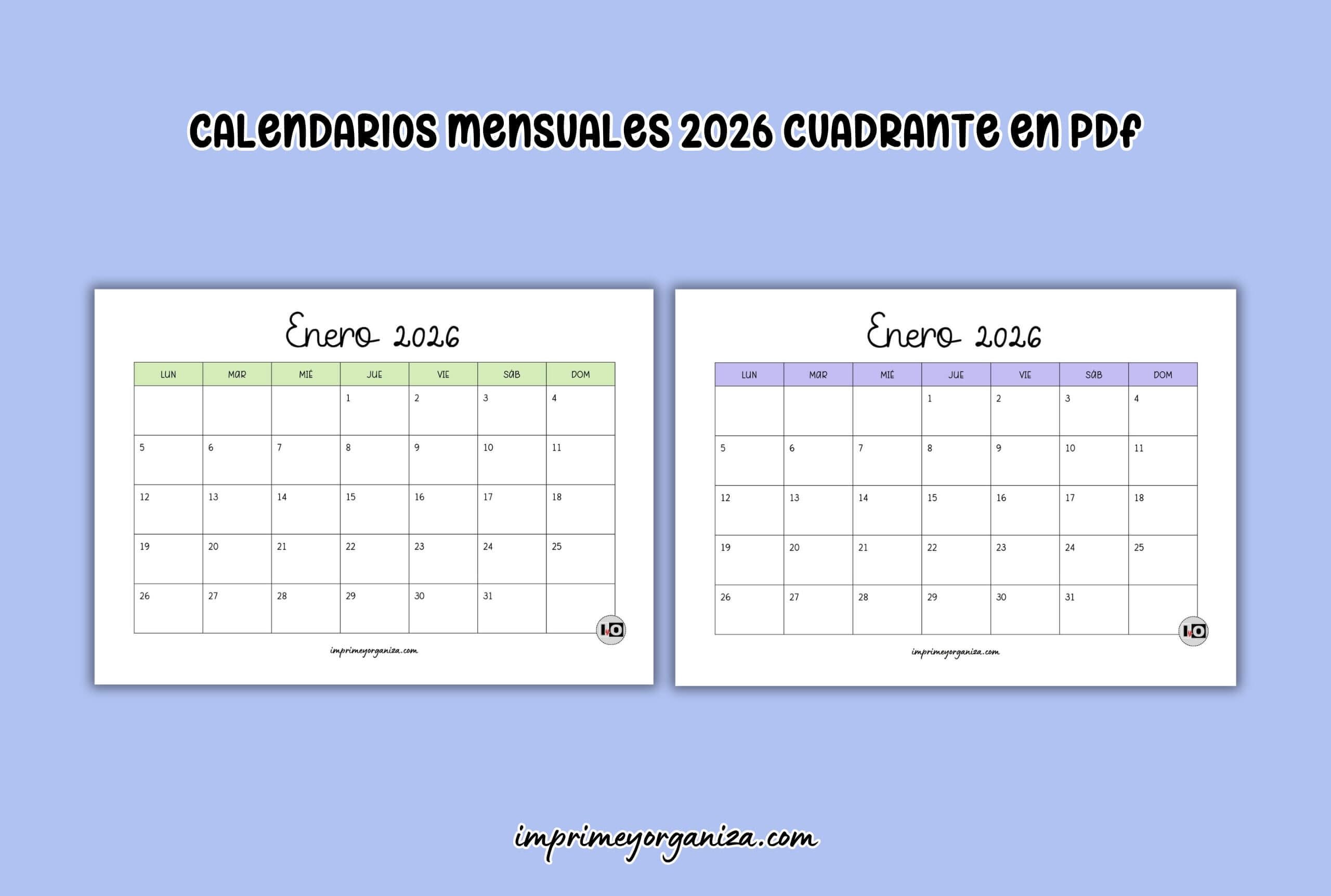 calendarios mensuales cuadrante en pdf