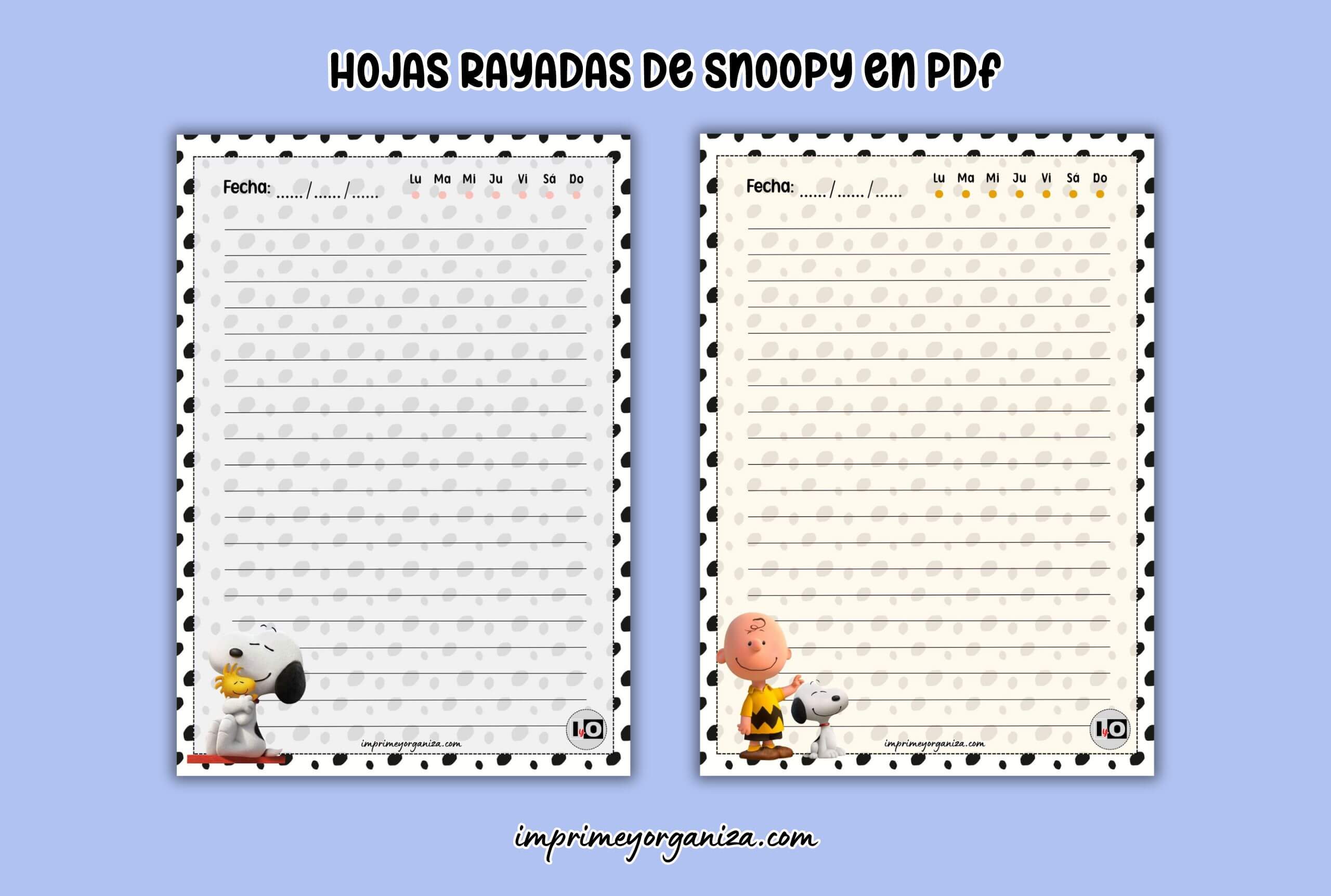 hojas rayadas snoopy en pdf