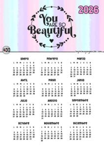 Calendario 2026 Beautiful