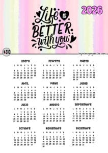 Calendario 2026 Life