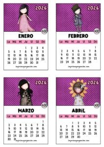 Calendario 2026 apilable Gorjuss