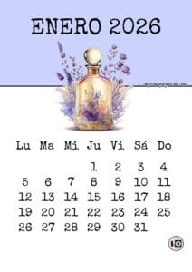 Calendario Mensual 2026 Perfume
