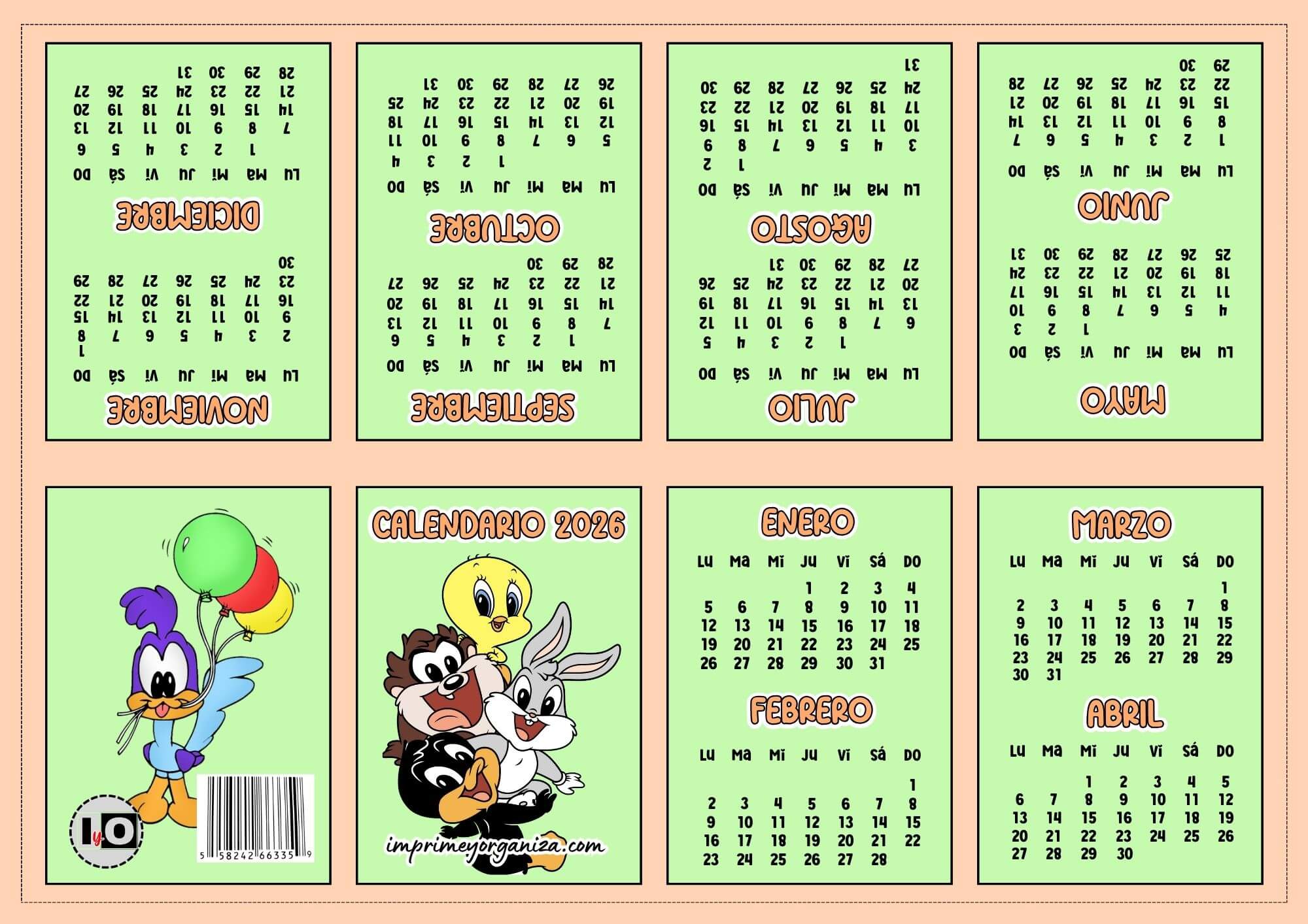 Mini-calendario de Baby Toons