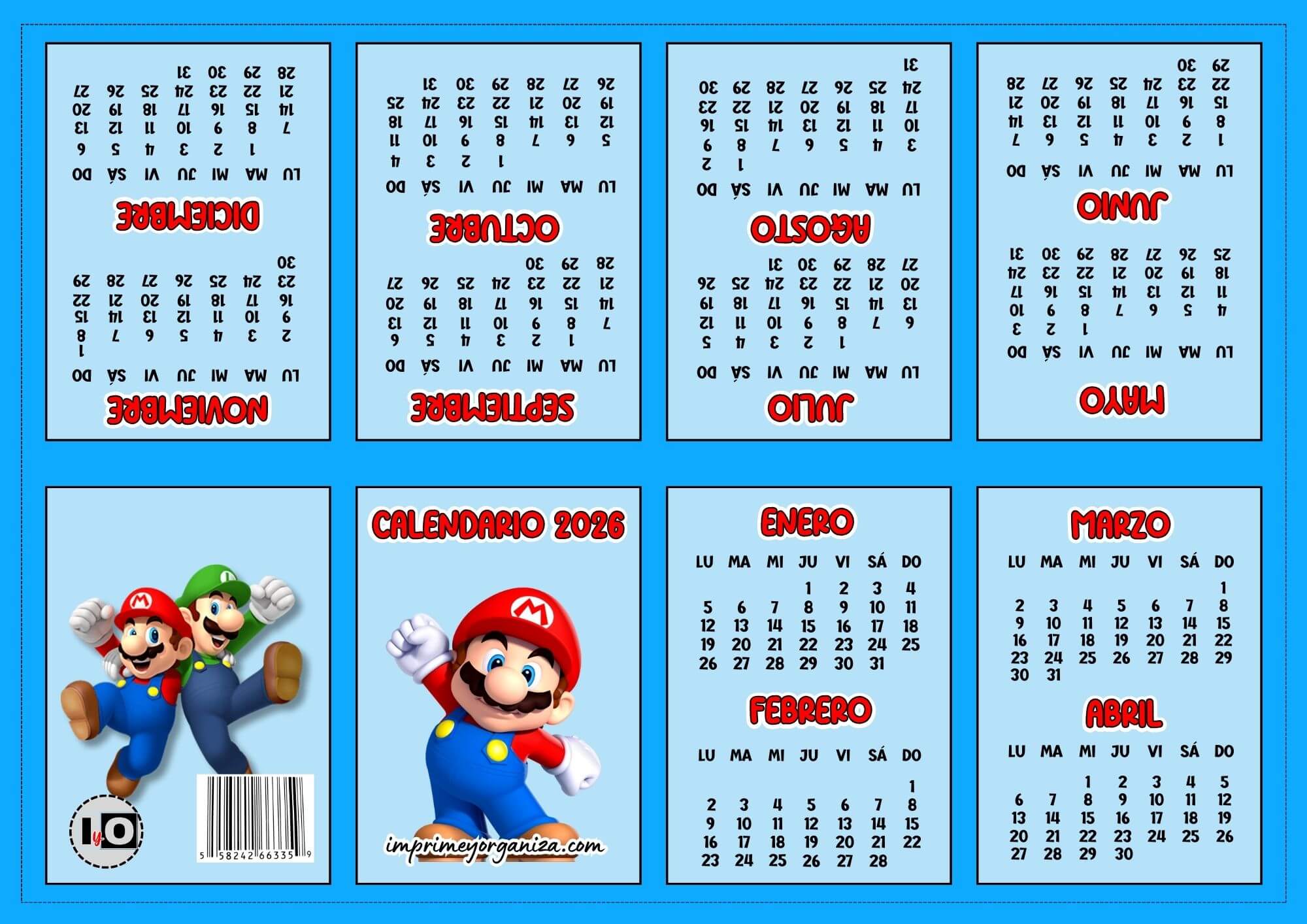 Mini-calendario de Mario-Luigi