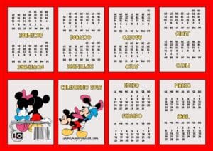 Mini-calendario de Mickey y Minnie
