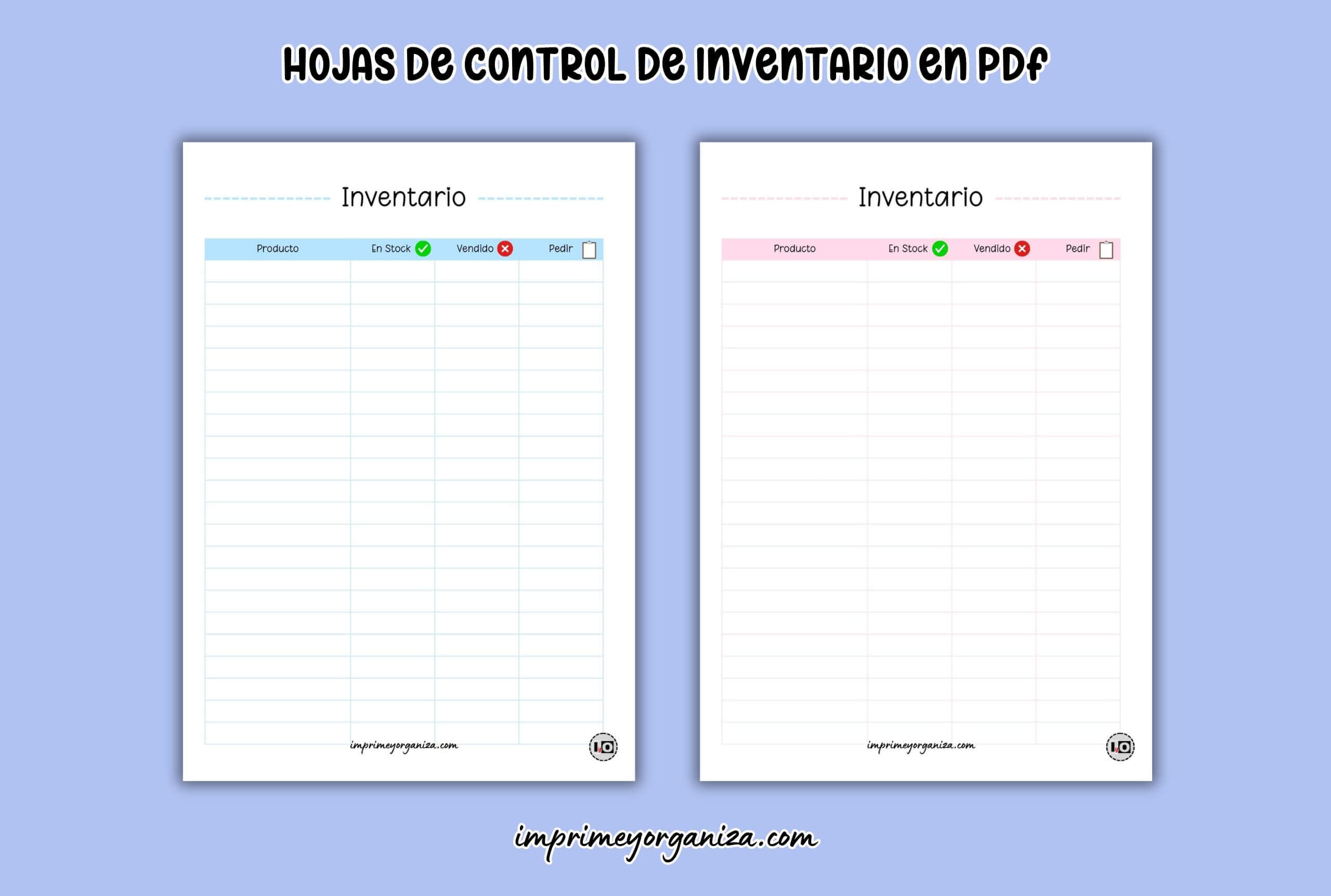 hojas de control de inventario en pdf