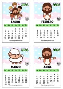 Calendario 2026 apilable Amigo Jesús
