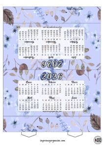 Calendario Carpa Flores Azules