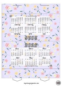 Calendario Carpa Flores Cute