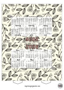 Calendario Carpa Flores Minimalistas