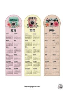 Calendarios Marcapáginas 2026 cámaras y flores