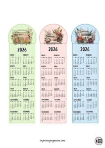 Calendarios Marcapáginas 2026 radios y flores
