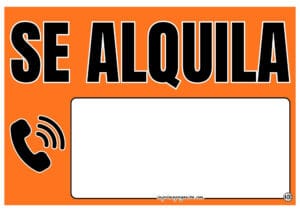 Cartel Se Alquila Naranja