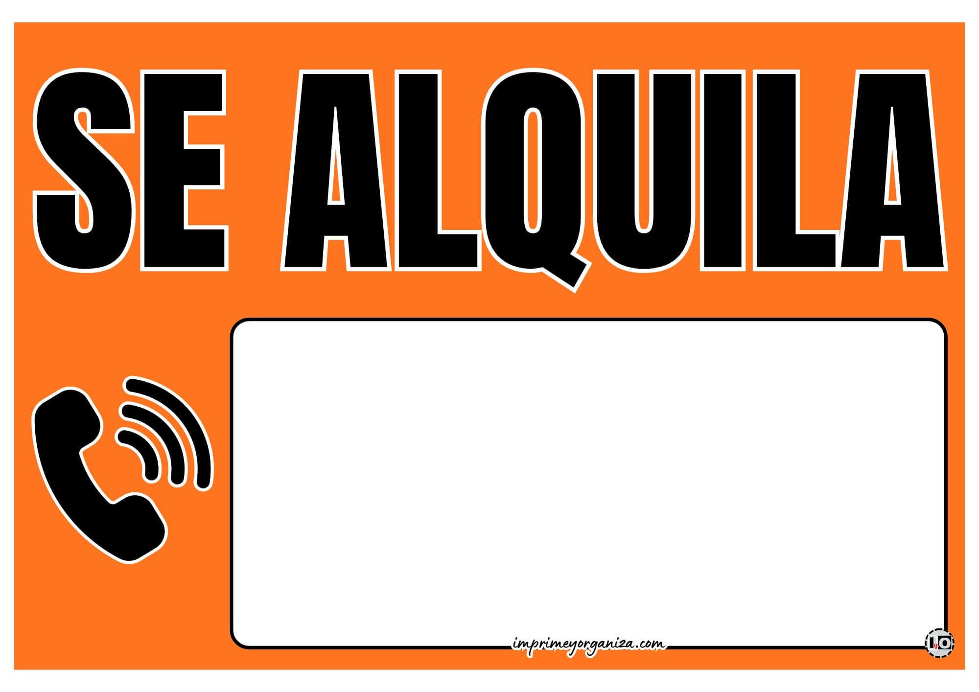 Cartel Se Alquila Naranja
