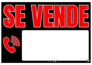Cartel Se Vende Negro-Rojo