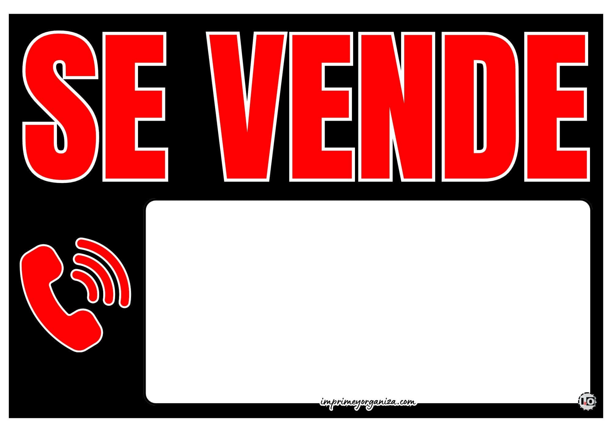 Cartel Se Vende Negro-Rojo