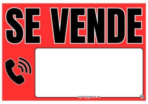 Cartel Se Vende Rojo