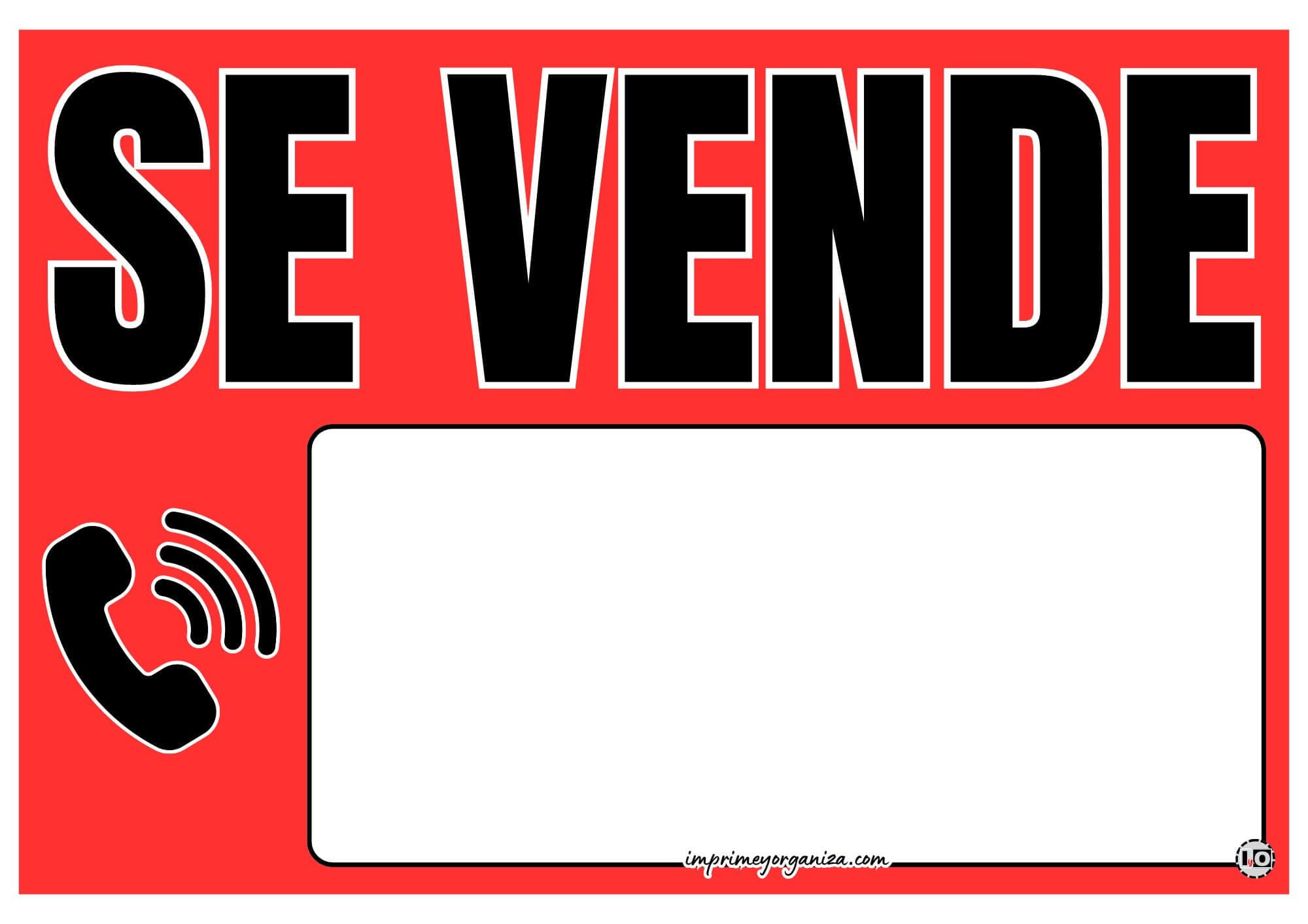 Cartel Se Vende Rojo