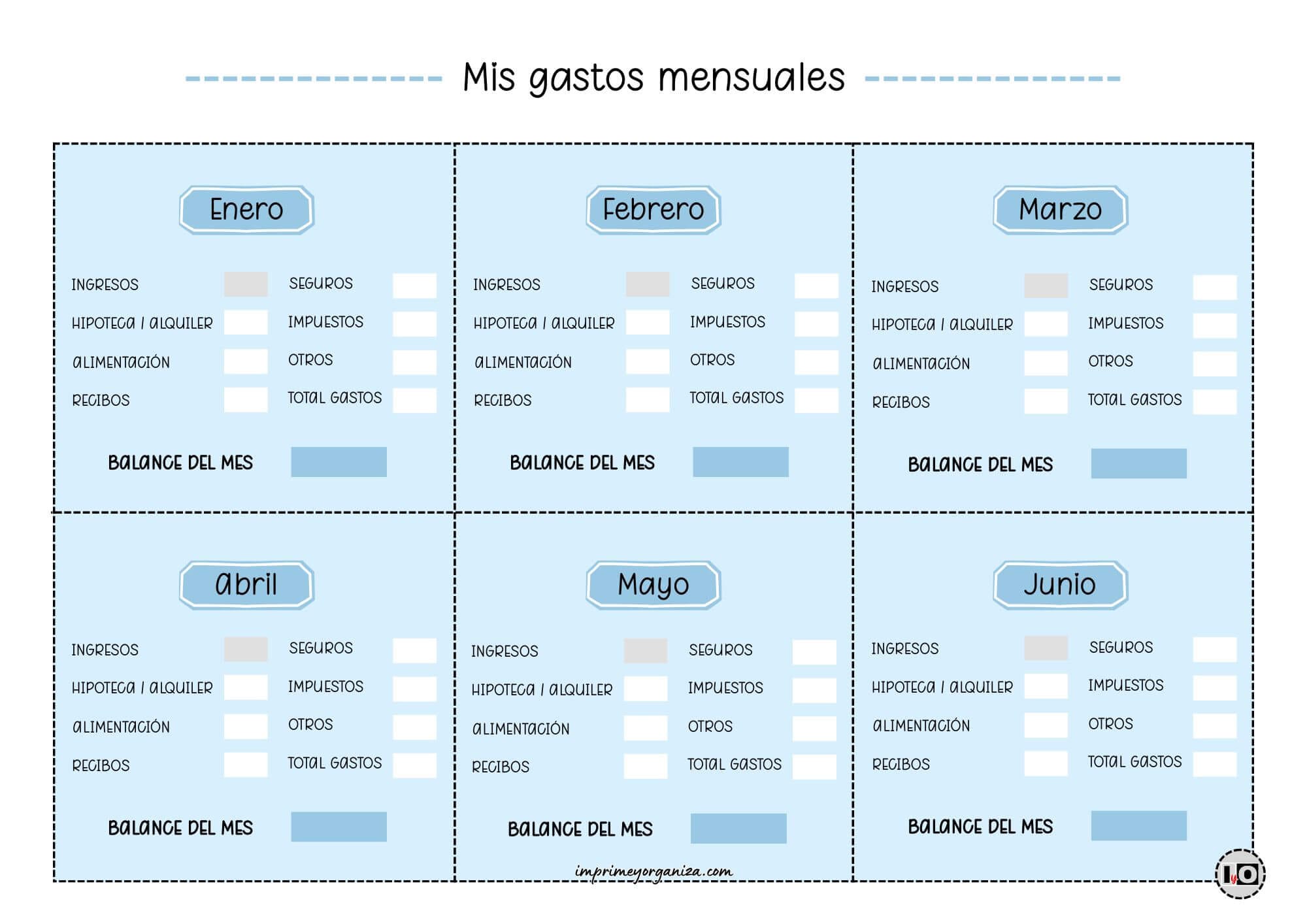 Gastos Mensuales del Hogar Azul