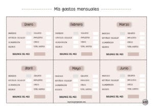 Gastos Mensuales del Hogar Beige