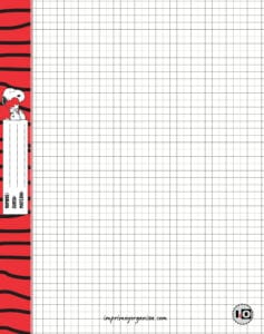 Hoja de carpeta cuadriculada Nº3 Snoopy