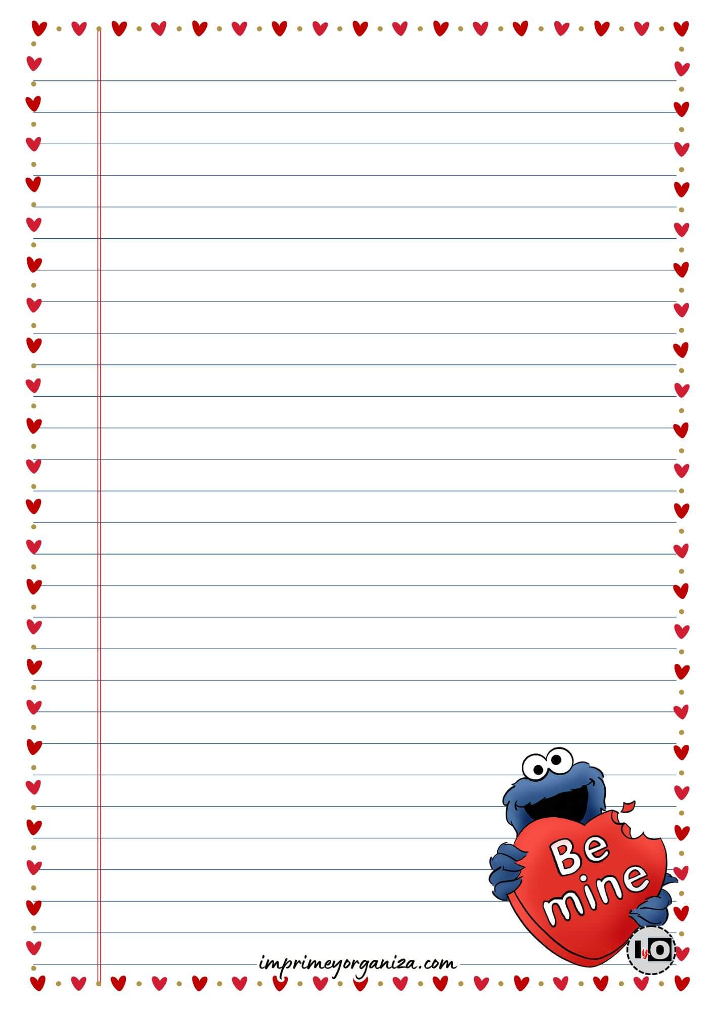 Hoja de carta Cookie Monster