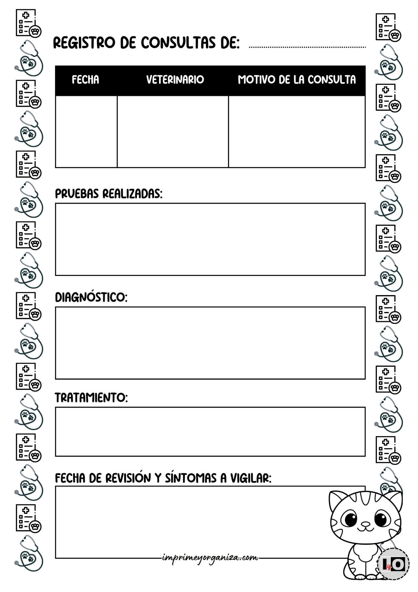 Registro de Consultas Veterinarias Gatos