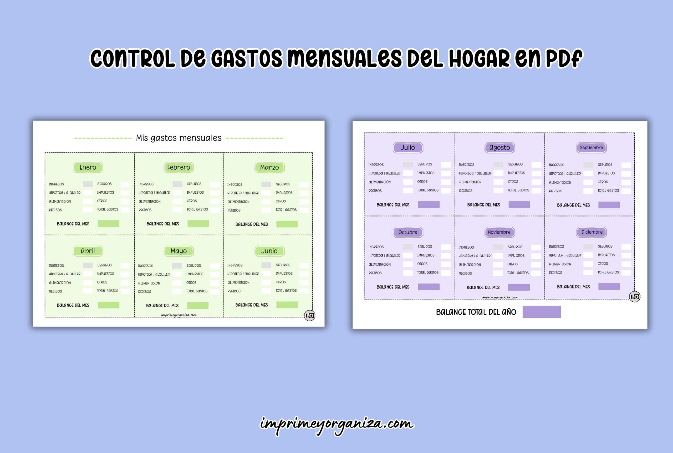 gastos mensuales del hogar en pdf gratis