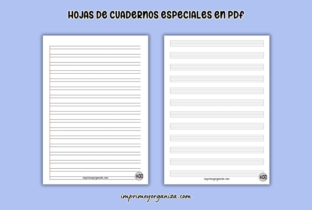 hojas de cuadernos especiales en pdf gratis
