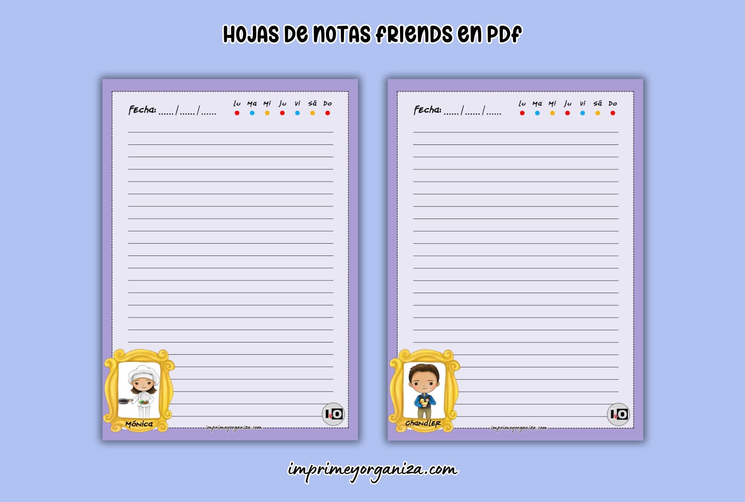 hojas rayadas friends en PDF gratis