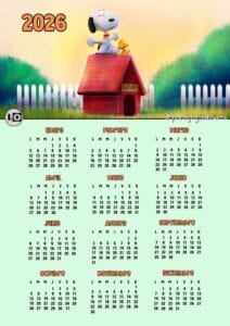 Calendario 2026 Snoopy