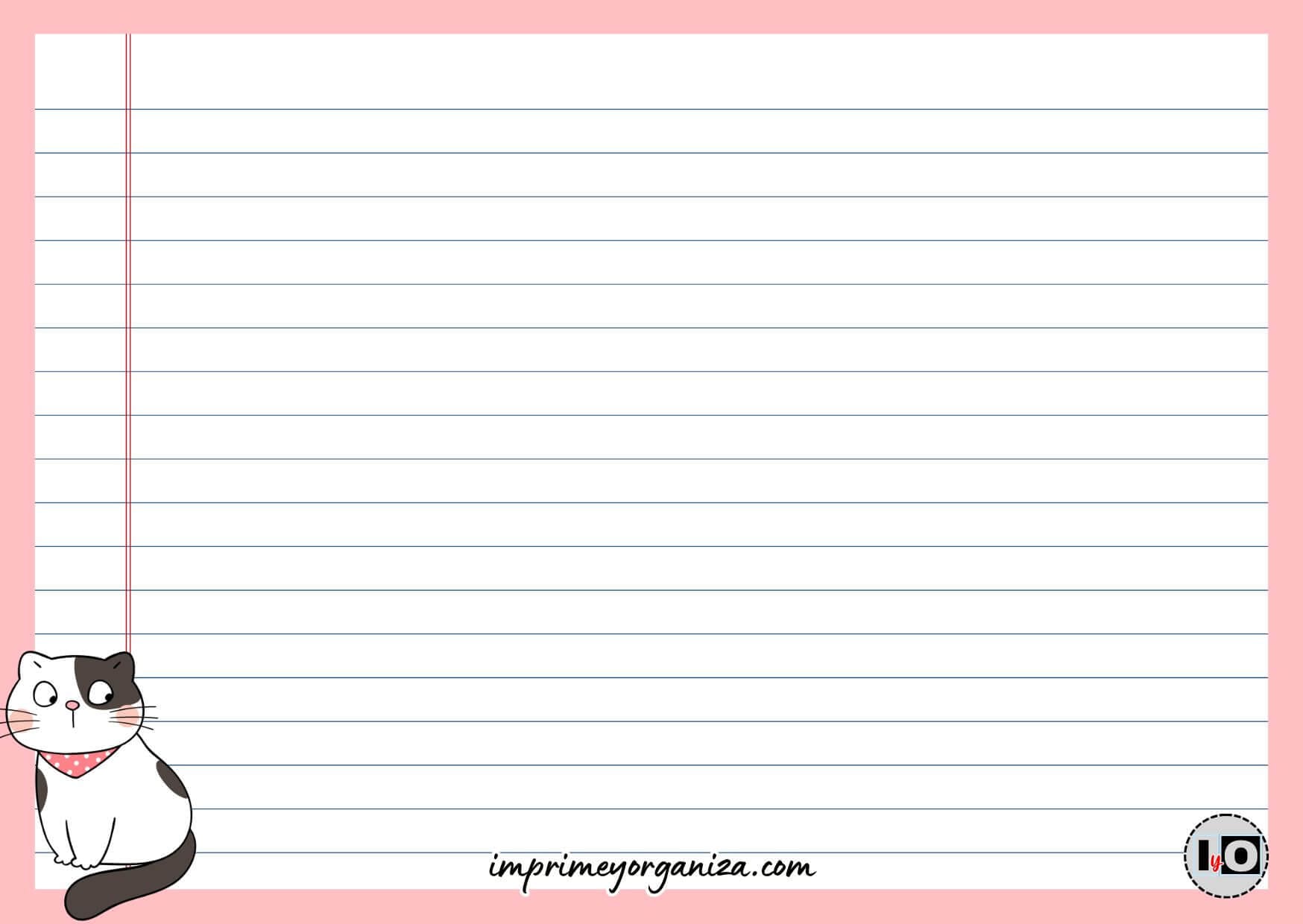 Flashcard gatito rosa