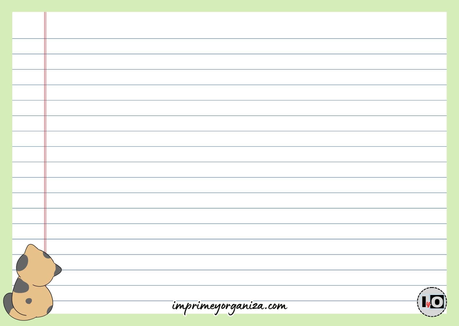 Flashcard gatito verde