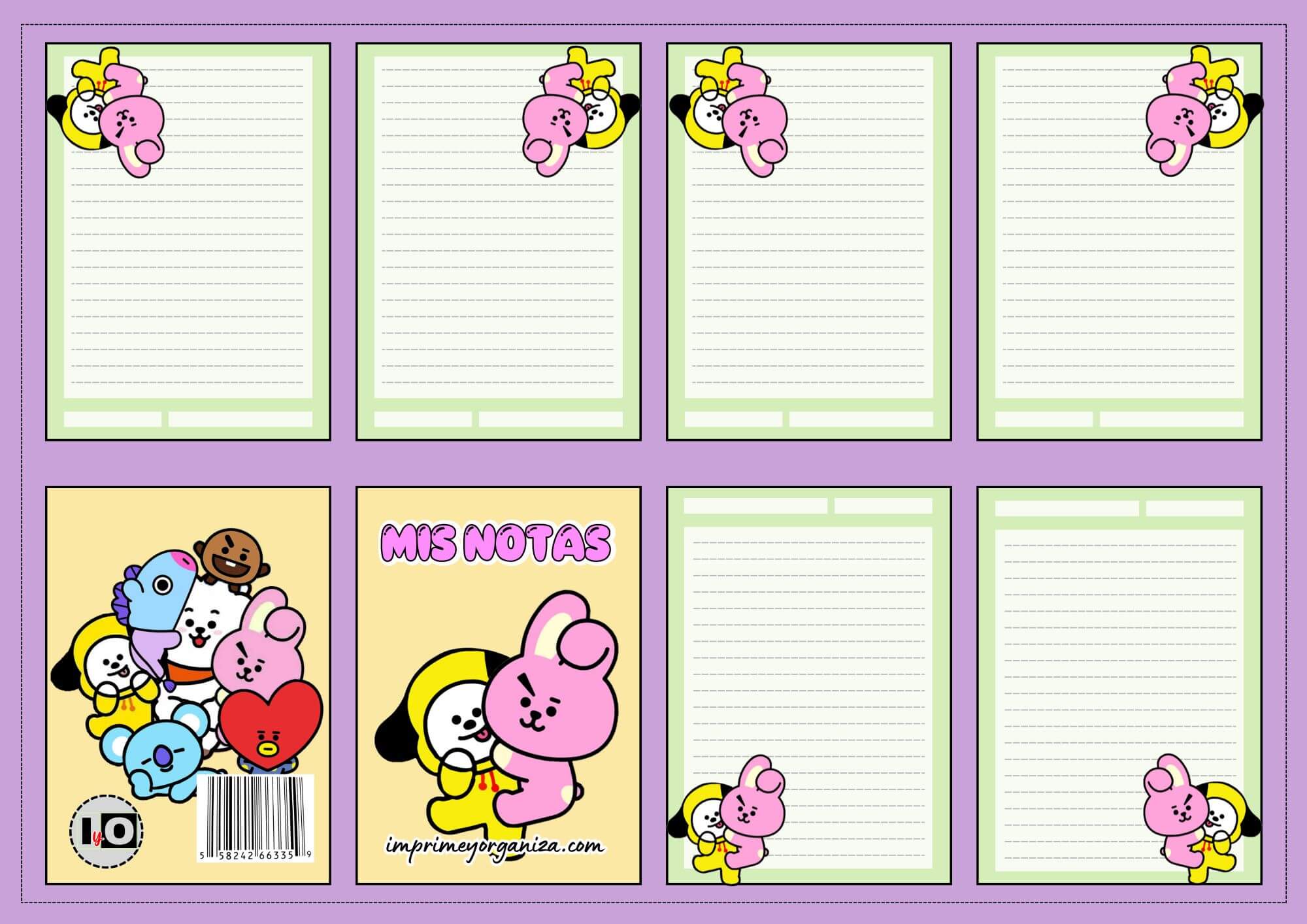 Mini notas BT21
