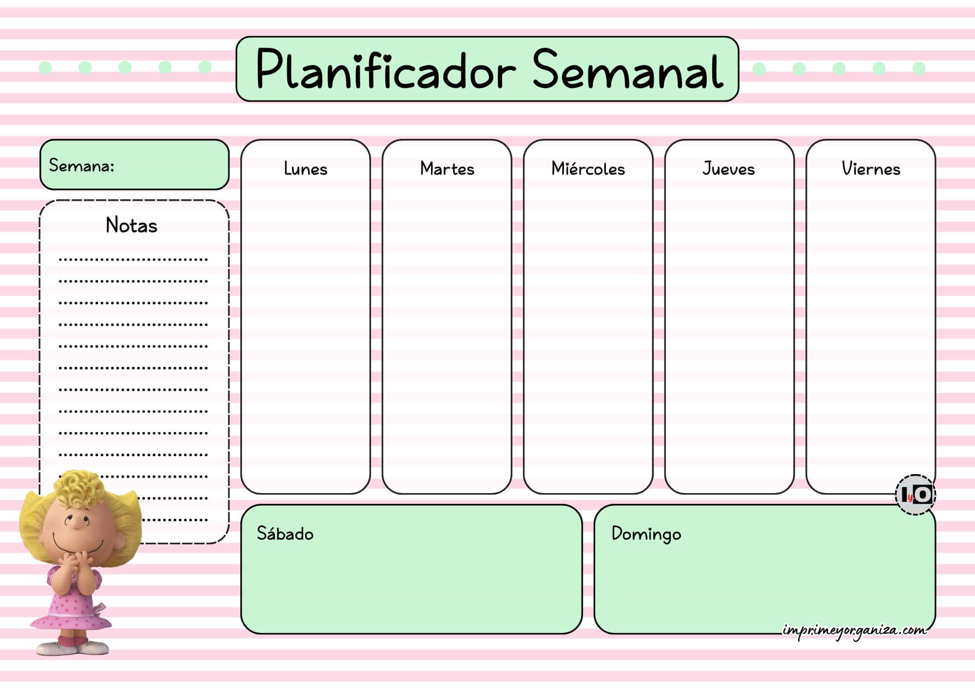 Planificador Semanal Sally