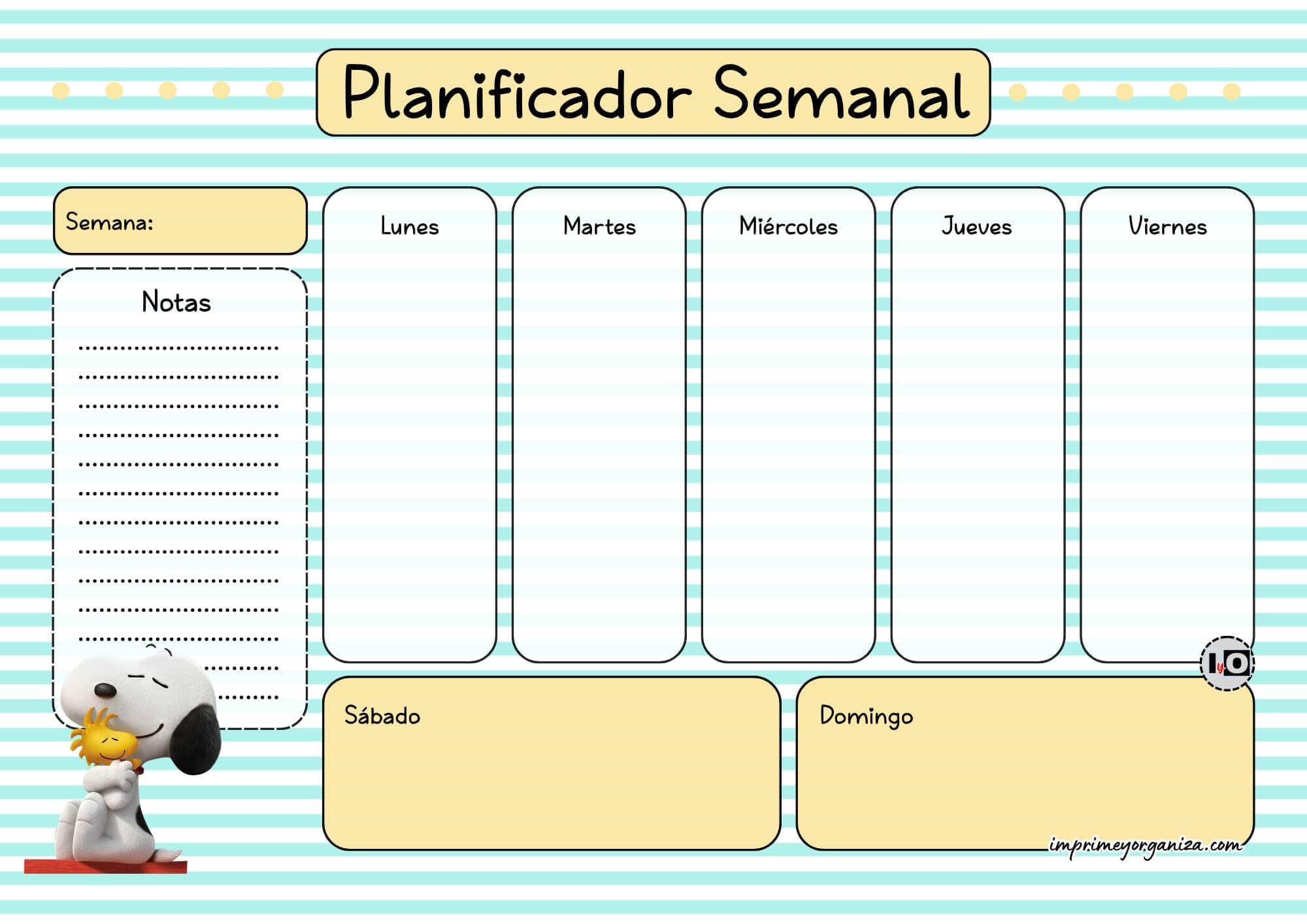 Planificador Semanal Snoopy y Emilio