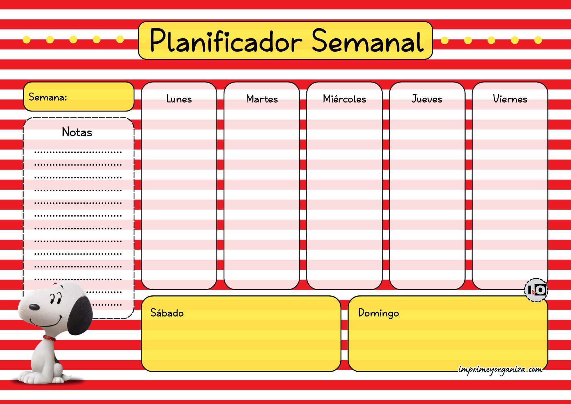 Planificador Semanal Snoopy