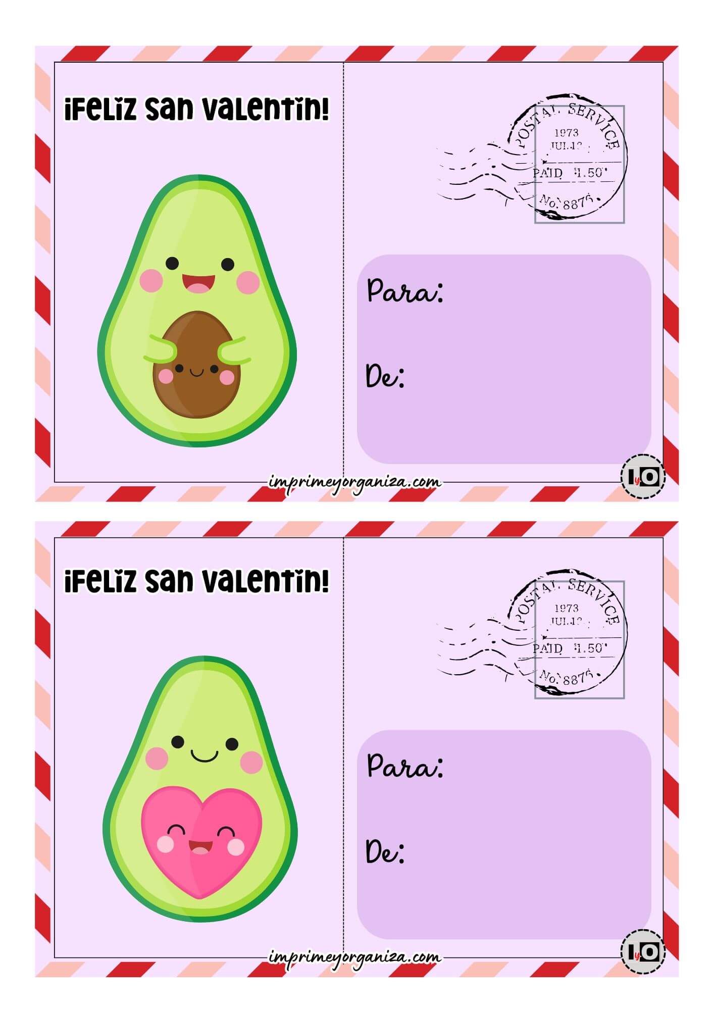 Postales San Valentín Aguacates
