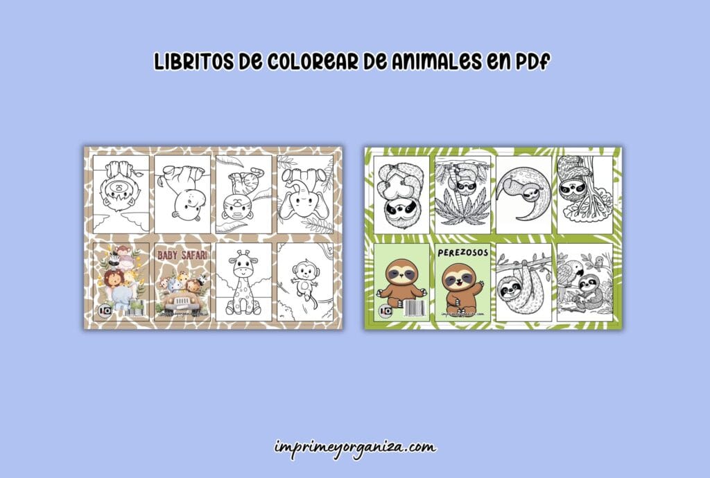 libritos de colorear de animales para Imprimir gratis