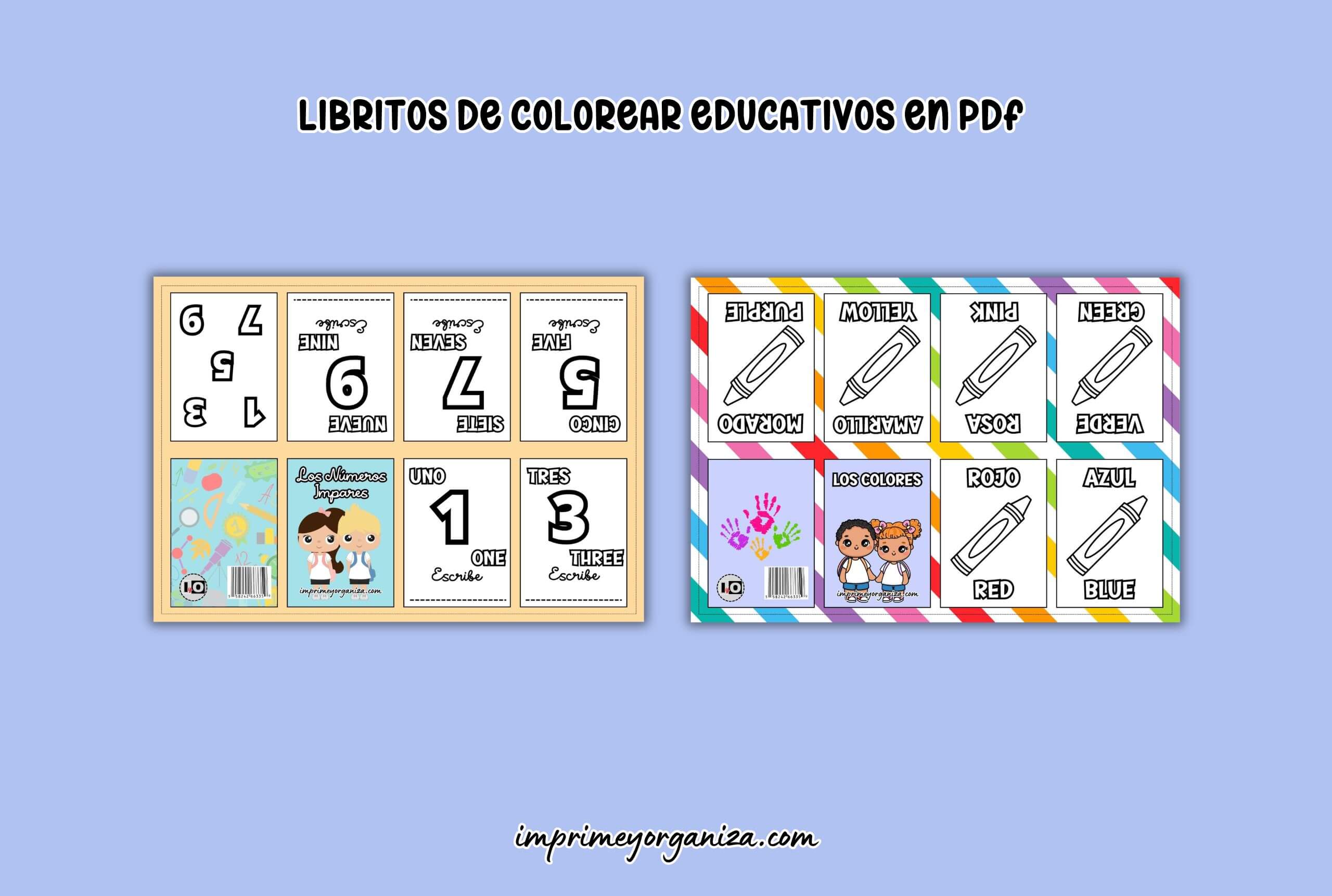 libritos de colorear educativos para Imprimir gratis