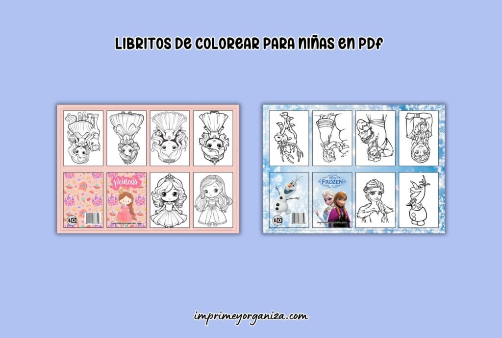 libritos de colorear para niñas para Imprimir gratis