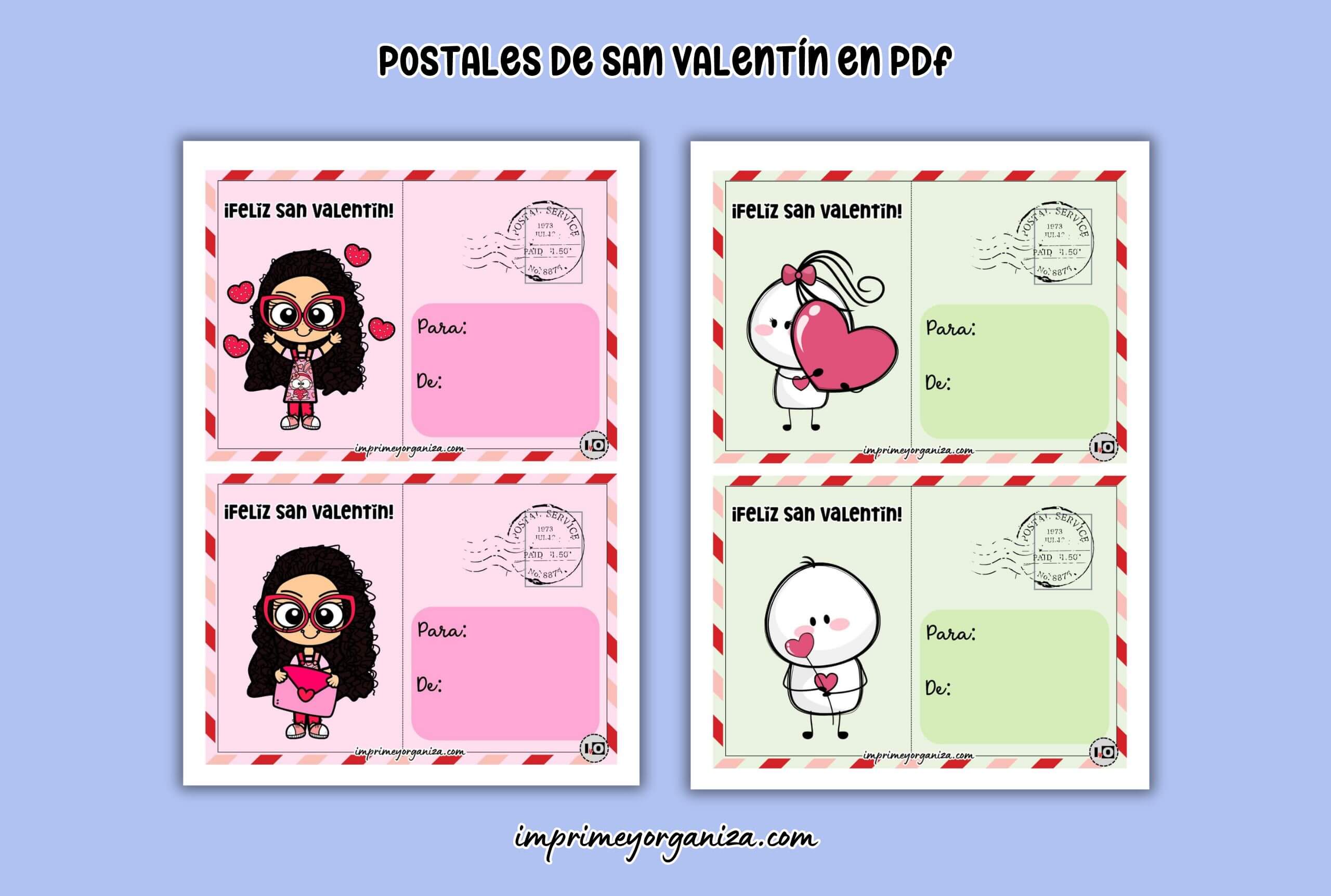 postales de san valentín para imprimir gratis