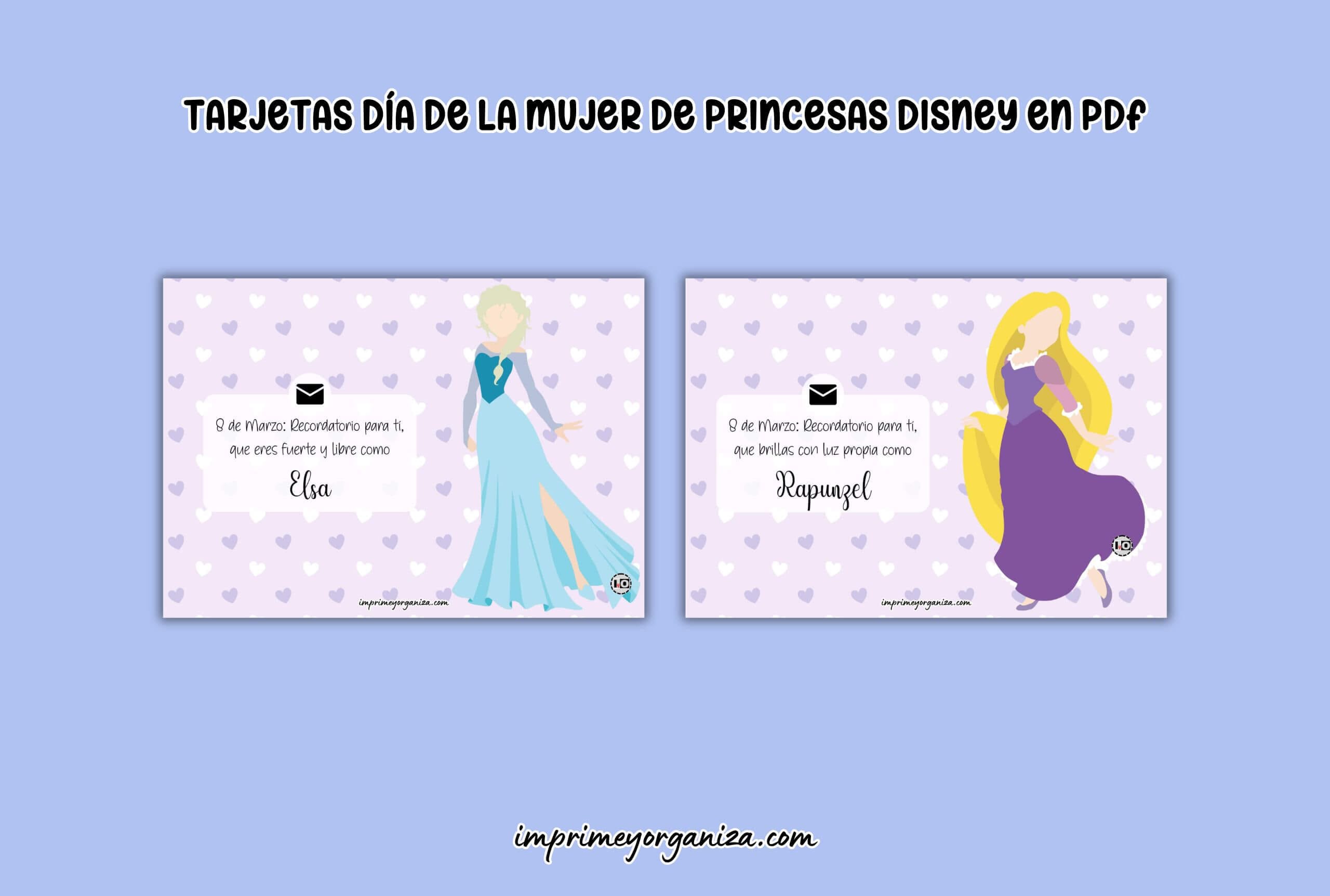 tarjetas día de la mujer de princesas Disney