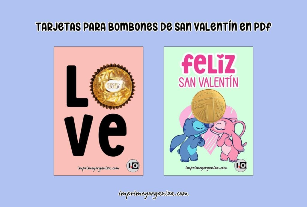 tarjetas para bombones de san valentín para Imprimir gratis