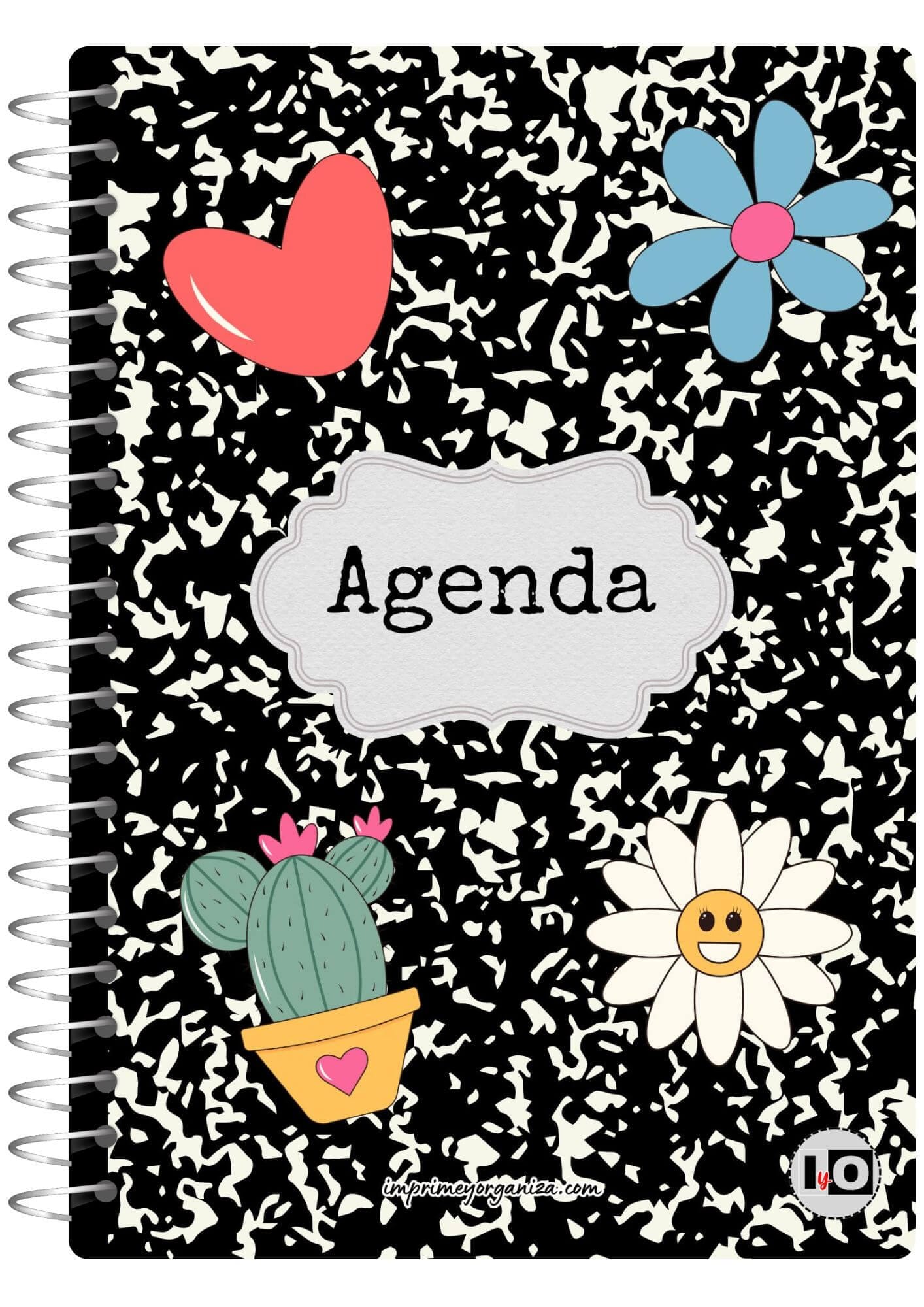 Agenda Retro estilocomposition notebbok